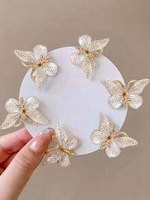 30/15pcs Cute 3D Girl & Butterfly Design Hair Clips, Colorful Ombre Hair Accessories For Women, Claw Clips, Hair Slide, Hair Barrettes