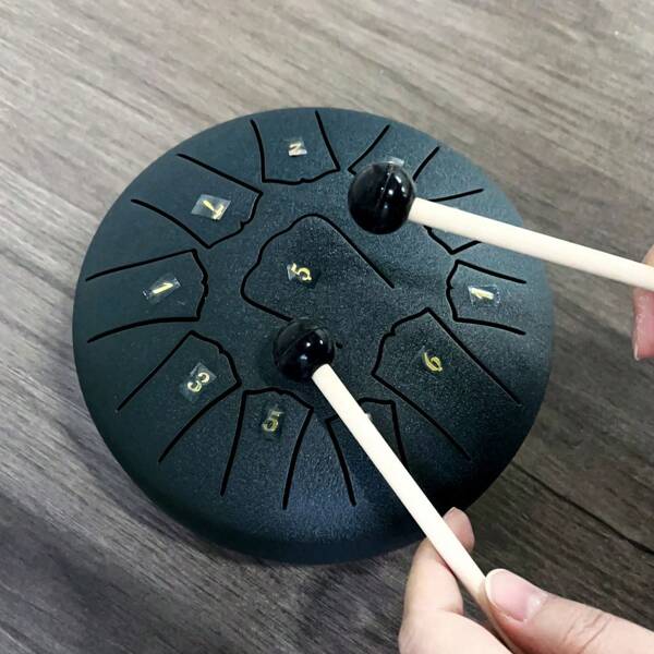 Tambor de meditación celestial de 6 pulgadas con 8 tonos - Tambor de lengua de acero de 6 pulgadas con 11 tonos, instrumento de percusión profesional portátil a prueba de preocupaciones