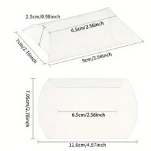 50/20/5件PVC透明枕形礼品盒，透明塑料立方体糖果盒，派对零食盒，独立巧克力炸弹包装盒，可爱透明塑料枕形礼品盒，适用于婚礼，派对，沐浴，糖果礼品，零食礼品盒，生日派对礼品盒，透明包装盒，派对礼物 - 彩色 - 查看 3