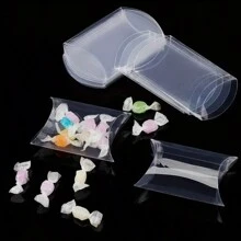 50/20/5件PVC透明枕形礼品盒，透明塑料立方体糖果盒，派对零食盒，独立巧克力炸弹包装盒，可爱透明塑料枕形礼品盒，适用于婚礼，派对，沐浴，糖果礼品，零食礼品盒，生日派对礼品盒，透明包装盒，派对礼物 - 彩色 - 查看 2