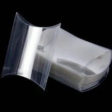 50/20/5件PVC透明枕形礼品盒，透明塑料立方体糖果盒，派对零食盒，独立巧克力炸弹包装盒，可爱透明塑料枕形礼品盒，适用于婚礼，派对，沐浴，糖果礼品，零食礼品盒，生日派对礼品盒，透明包装盒，派对礼物 - 彩色 - 查看 4