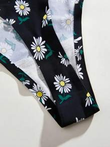 5 Packs Women'S Thong V Strings Sexy Low Rise Briefs With Color Block Floral Panties Soft Breathable Comfort Women's Lingerie Underwear - Multicolor - View 6