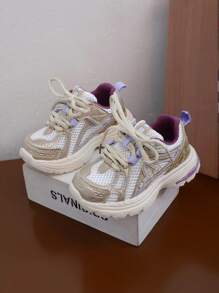 Kids Sports Shoes - 2024 Spring & Autumn New Breathable Mesh Girls Shoes, Boys Hook And Loop Fashion Casual Sneakers Comfortable Anti-Skid For Running & Daily Wear