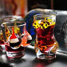 1 件时尚比基尼和胸罩形玻璃酒杯 - 适合派对、婚礼和酒吧配饰创意自主 DIY 彩色伏特加胸杯