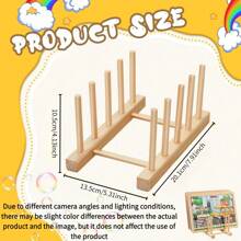 2 Pcs Wooden Puzzle Display Stand Jigsaw Puzzle Holder Rack, Baby Room Decoration Rack,Puzzle Storage Rack Organizer Shelf For Craft Collection Lovers - Multicolor - View 3