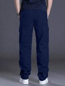 1pc Teen Boy Casual Loose Fit Cargo Pants, Straight Leg, Outdoor Sports, Pockets, Spring/Autumn