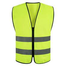 Two Zipper Styles,Reflective Vest, Construction Site, Sanitation, Traffic, Yellow Reflective Vest, Multiple Pockets For Duty, Proxy Driving, Safety, Reflective Back - Two Zippers*Fluorescent Yellow - View 4