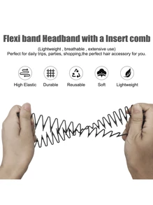 1/2 chiếc Băng đô cài tóc tròn bằng nhựa co giãn, Băng đô cố định tóc chẻ ngọn, Phụ kiện tóc nữ, Băng đô cài tóc tối giản màu trơn, Dùng cho kiểu tóc hàng ngày, Lược cài tóc co giãn vô hình - Dụng cụ tạo kiểu tóc chẻ ngọn trong suốt với tay cầm dễ cầm nắm, Đáp ứng nhu cầu tạo kiểu tóc hàng ngày của phụ nữ - Thích hợp cho salon tóc, phụ kiện làm đẹp tóc tại nhà dành cho nữ - Nhiều màu - Xem 5