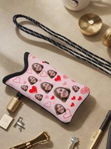 Valentine's Day Pattern Double-Sided Printed Shock-Absorbing Phone Bag With Adjustable Hanging Rope - Crossbody Bag With Mesh Pocket, Adjustable Neck Rope, Suitable For Various Phone Models - Multicolor - View 2