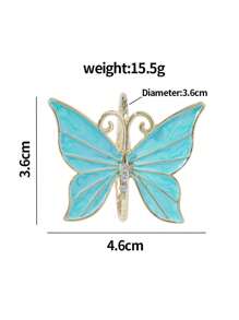 1pc Alloy Enamel Gorgeous Butterfly Napkin Ring, Tabletop Decor Napkin Holder For Dining Table, Holiday, Party, Hotel, Restaurant, Wedding, Gold Color