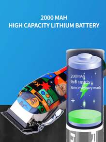 Kemei KM-MAX2092 Cordless Hair Clipper, Electric Hair Trimmer, Professional Haircut Machine For Men, Random Graffiti Pattern Hair Clipper, Rechargeable Hair Cutting Machine - Random Graffiti Patterns - View 8