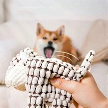 菠萝形棉绳咀嚼玩具，耐用毛绒发声互动玩具，适合猫狗 - 彩色 - 查看 10