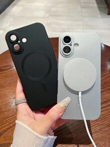 1 Piece Magnetic Phone Case, Magnetic Induction Slim Phone Case, Compatible With IPhone 15/15Pro/15Plus/15ProMax - Bạc - Xem 5