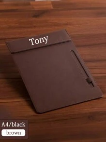 Customizable A4 File Folder Magnetic File Folder, 1pc Customized Leather Conference Pad File Folder, Writing Pad Business Hotel Supplies Conference Folder, Personalized File Folder, Waterproof Leather File Folder Customization, Suitable For Business And Office File Organization - Multicolor - View 4