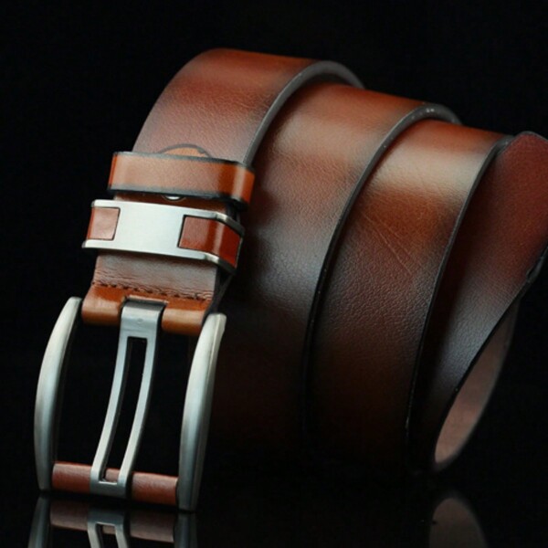 1 pièce Ceinture large pour homme, boucle à ardillon polyvalente style vintage pour la taille. Décontracté, affaires, petit ami, mari, père, cadeau pour homme. Port quotidien, mode, ado, extérieur, vacances, athlétique, voyage, rue, bohème, automne vintage, automne, Halloween