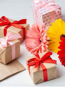 25 码/卷缎带，DIY 玫瑰花材料丝缎带装饰礼品包装织带婚礼派对蝴蝶结丝带，单面涤纶丝发带，花束用织物丝带，礼品包装用细绳丝带 - 紅色 - 查看 9