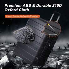 3 Piece Luggage Set Expandable Suitcase Spinner Carry-On Luggage Travel Black - Apricot - View 2