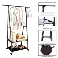 1 Small Triangular Hanger Storage Rack, Suitable For Drying Clothes On The Balcony, Towels In The Bathroom, Coats In The Living Room And Bedroom, Christmas! - Black - View 7