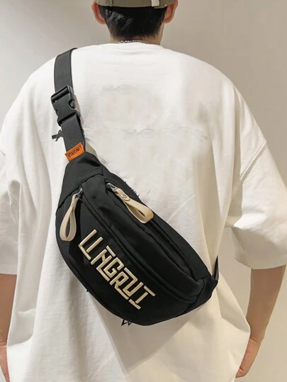 新款休闲简约男士斜挎包，轻便多功能单肩包，运动腰包，男士包袋，男士旅行必备配件，父亲节礼物，男友礼物，旅行包，单肩包，男士腰包，腰带包，男士侧挎包，黑色包袋，假日必备，返校季必备，运动休闲夏季包，春假包，学习用品包，男士腰包