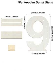 1pc Wooden Number 0-10 Donut Stand Column, Household Donut Rack, Party Donut Placement Stand, Birthday Party DIY Dessert Decor Prop, Paired With Age Numbers, Cake Stand Cake Decorations Cupcake Stand Cake Decor Cake Holder , Babe Shower Decor Home Decor Room Decor Wooden Food Tray, Wedding Decor Wedding Party Supplies Wedding Decorations Wedding Cake Stand, Christmas Decor, 2026 New Year Decor