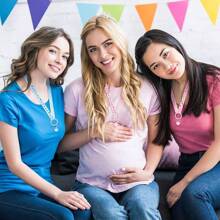 1/10 件亚克力奶嘴项链透明沐浴奶嘴项链可爱透明奶嘴派对礼物、性别揭示、散布装饰、项链游戏 - 彩色 - 查看 8