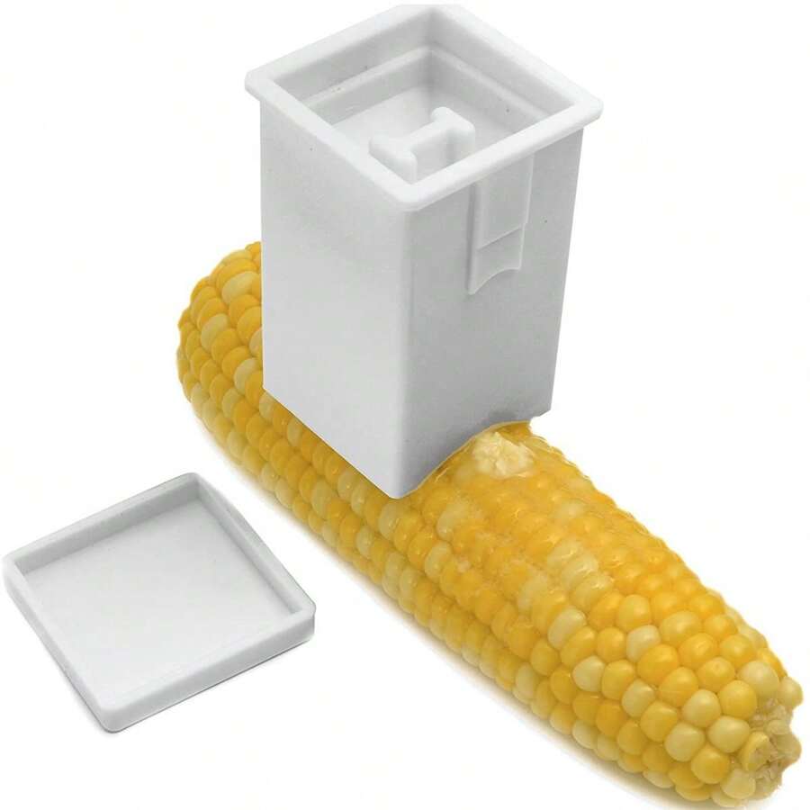 Spreadable Butter Dispenser With Built-In Lid - Ideal For Corn, Bagels And More - Plastic, White - Multicolor - View 1