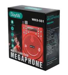 Megaphone, Portable Bluetooth, With Antenna And FM Radio - Red - View 1