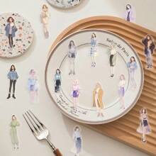 50 pezzi Adesivi decorativi in PET con graffiti e ragazze di tendenza, adatti per decorare diari, custodie per telefoni, tablet e tavoli, resistenti all'acqua, idea regalo