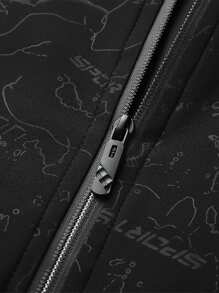 Men's Casual Baseball Collar Jacket, Spring And Autumn Outerwear - Black - View 6