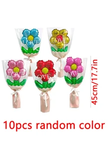 10 个/包随机颜色心形气球花束装饰适用于母亲节、婚礼、告白日、单身派对、新年、生日派对 - 彩色 - 查看 11