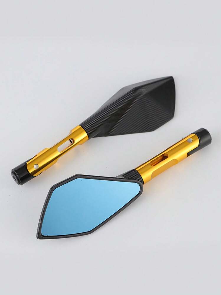 Moto modificación aleación de aluminio espejo retrovisor espejo retrovisor calle coche deportivo espejo retrovisor anti-vibración - Dorado - Añade 1