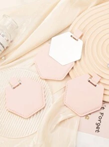 1 Stück Edelstahl multifarbiger hexagonaler karten-Make-up-Spiegel für Studentenwohnheime, kleiner Schminkspiegel für den Tisch, Geschenk für Freundin und Mutter