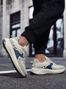 Giày thể thao nam đế dày chống trượt, đế da màu tương phản, thoải mái, giảm xóc, thời trang, phong cách cổ điển, giản dị, đa năng, dành cho các cặp đôi, đi bộ đường dài ngoài trời - Xám - Xem 8