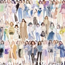 50 pezzi Adesivi decorativi in PET con graffiti e ragazze di tendenza, adatti per decorare diari, custodie per telefoni, tablet e tavoli, resistenti all'acqua, idea regalo