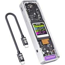 Explorer Edition DOCKCASE Smart SSD Enclosure 10s Power Loss Protection NVMe M.2 Enclosure Real-Time Health Detection Dual Type-C Ports USB-C 3.2 Supports NVMe SSD Up To 4TB Silver - GlossySilver1 - View 1