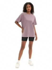 TELALEO 5 paquetes de camisetas oversize para mujer para hacer ejercicio, camisetas de manga corta, de talla grande, holgadas, de secado rápido, para gimnasio y actividades físicas - Multicolor - Ver 2