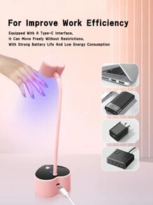 1 peça Lâmpada de Gel LED UV para Unhas Luz UV Roxa Máquina de Fototerapia para Unhas, Lâmpada de Manicure Profissional Secador de Esmalte em Gel Ultravioleta de Plástico Lâmpada de Esmalte em Gel UV para Unhas Cura Rápida Secagem Rápida Cola para Esmalte Lâmpada para Assar Unhas Alça Portátil Máquina de Unhas com Grande Espaço Sensor Inteligente Automático para Cura de Esmalte em Gel Uso em Salão e Arte em Unhas DIY para Casa, Melhores Presentes para Meninas, Novos Acessórios para Lâmpada de Unhas para Unhas dos Pés e Unhas Material Escolar - Rosa - Ver 8