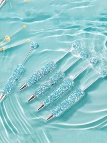 Strass Perlen Stift, glänzender Strass Perlen Stift DIY Plastik Perlen Stift, Weihnachts Kristall Schaft Kugelschreiber mit schwarzer Tinte, geeignet für DIY Stift Dekoration Geschenke Büro Schule - Rot Schulanfang