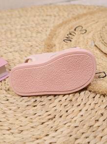 儿童夏季新款网眼双带钩环设计舒适防滑软底幼儿拖鞋，适合室内、户外、度假、轻便多功能沙滩凉鞋 - 粉色 - 查看 7