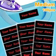 Customized Clothes Personalized Name Stickers Can Be Ironed On Clothes And Washable Labels, Washable Sewing/Iron Name Tags, Suitable For School Uniforms, Bed Sheets, Hats, Socks, School Bags, Etc. Stylish, Adorable, High-Quality Custom, Personalized, School Students, Kids For Birthdays School, Office, Home, Multi-Functional, For Valentine's Day, For Weddings, For Housewarming, Back To School Supplies,Customized Stickers,Warm Ambience - Multicolor - View 9