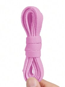 New Colorful Polyester Flat Shoelaces, Solid Color Laces For Canvas Shoes, Sneakers