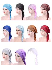 1 件装男士保暖针织帽带帽檐纯色弹力透气针织混纺滑雪帽冬季秋季 - 彩色 - 查看 7