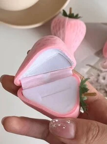 1 件戒指收纳盒，粉色或玫红色创意草莓形戒指首饰收纳盒，红色戒指盒，适合婚礼派对，情人节礼物，天鹅绒首饰盒，用于戒指、手镯、项链和耳环的收纳和展示，2025 年毕业装饰，派对用品，婚礼装饰，毕业礼物，返校 - 彩色 - 查看 14
