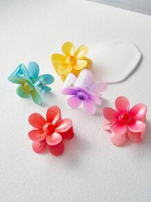 6 件可爱彩色迷你花朵发夹，女士和女孩发饰刘海夹，螃蟹发夹发夹发夹发夹发夹，爪夹