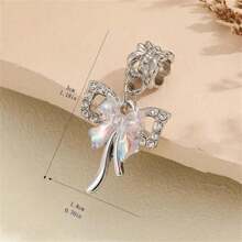 1 Máy Tính Nhiều Màu Sắc Bướm Hồng Hình Trái Tim Nơ Khảm Kim Cương Giả Tự Làm Mặt Dây Chuyền Cho Vòng Tay Hoặc Vòng Cổ, Lễ Tình Nhân Phụ Kiện - Nhiều màu - Xem 4