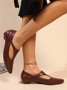 Scarpe Mary Jane a punta piatte, scarpe da donna con cinturino a T alla moda con fibbia, in stile britannico vintage che snellisce, con tacco alto