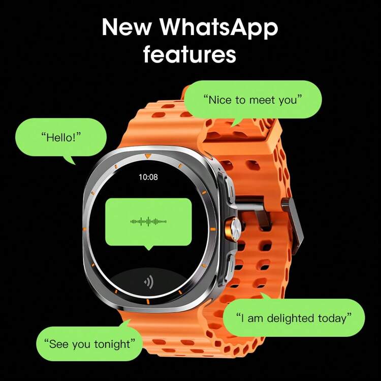 Reloj inteligente maxwear gtr11 ultra pantalla de 1,45 pulgadas 4GB de memoria ip68 Bluetooth impermeable llama a alerta ai - naranja - Añade 3