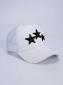 1pc Five-Star Patch Breathable Adjustable Baseball Cap, Suitable For Daily Casual Sun Protection Wear, New Stylish Design - Baseball Mesh Cap - View 3