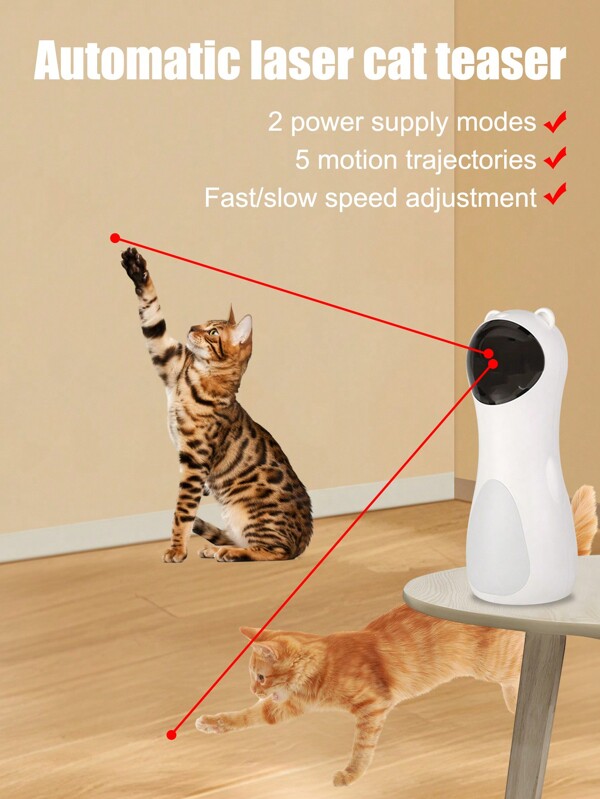 New USB Multi-Function Cat Toy, Self-Entertained Laser Pointer, LED Red Light Laser Cat Smart Toy, Automatic Laser Cat Teaser