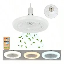 1 Piece Ceiling Fan With Light - Fan Spotlight, Three Speed/Direction Adjustment Ceiling Fans, With Remote Control For Timing, For Living Room, Dining Room, Bedroom - White - View 4